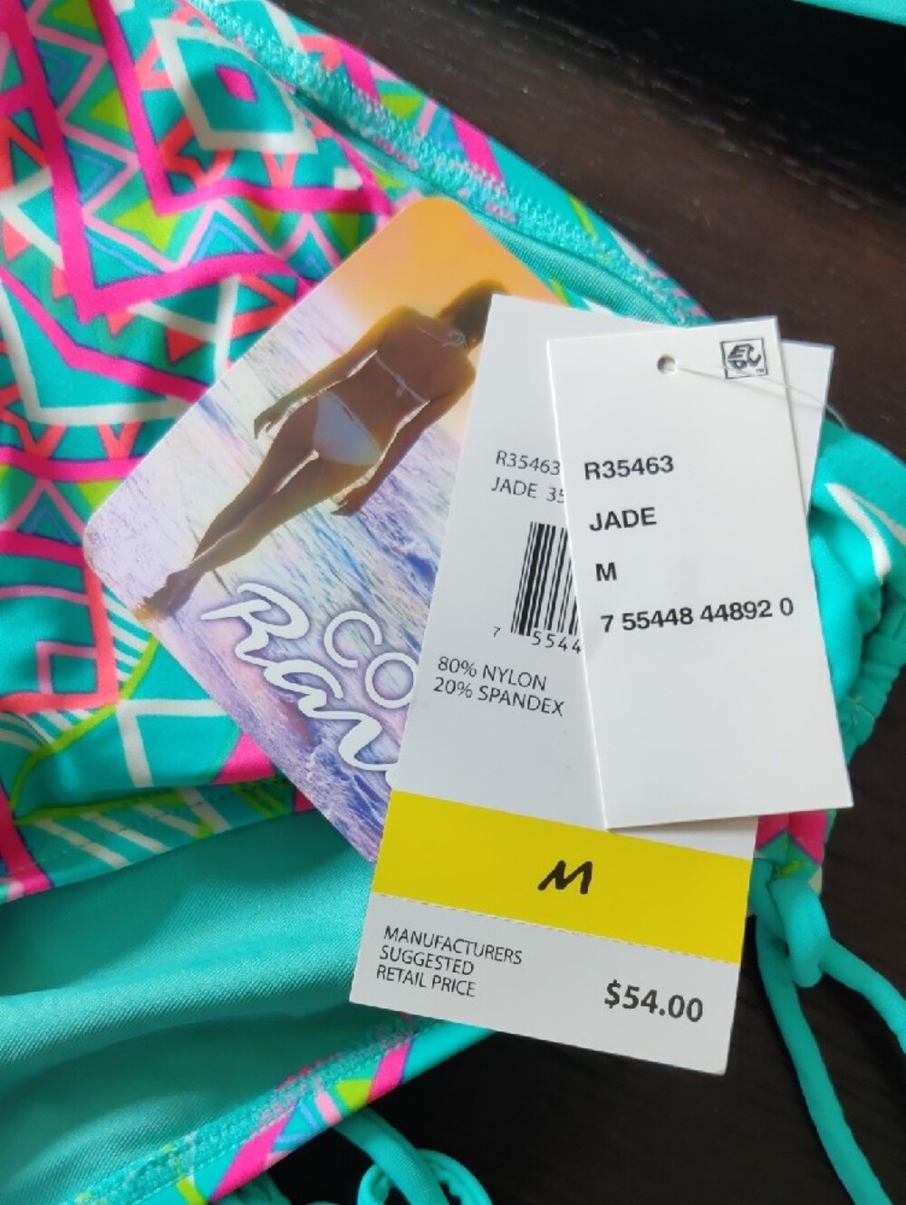 Coco Rave Turquoise Geometric Underwire Bikini Set - Picture 5 of 7